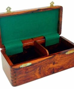 Coffret de Rangement en Bois de Rose Doré pour Jeu d'Echecs en Bois (Hauteur de Roi = 7 cm)
