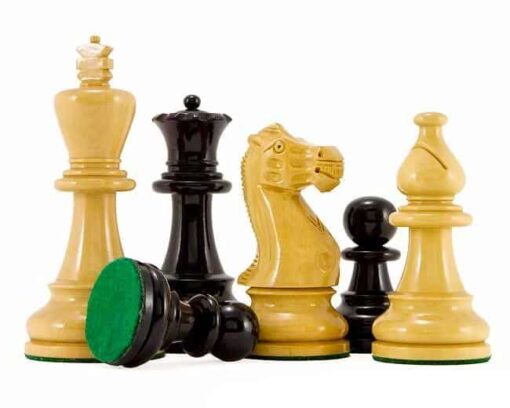Ensemble "Atlantic Gloss" Echiquier en Bois d'Erable et Jeu d'Echecs en Bois